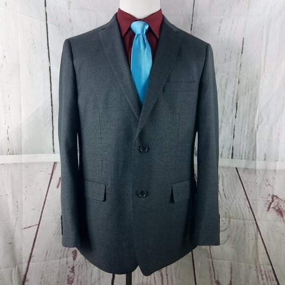 Mantoni Super Fine 44R Wool 2 Button Gray Suit Blazer Jacket - Picture 1 of 13